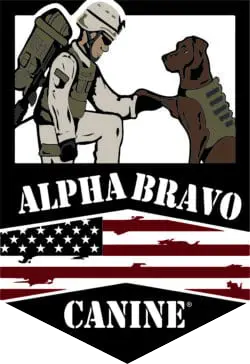 A picture of an alpha bravo canine logo.